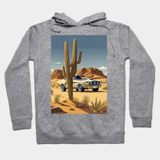 Muscle Car Shelby Desert Scene Hoodie